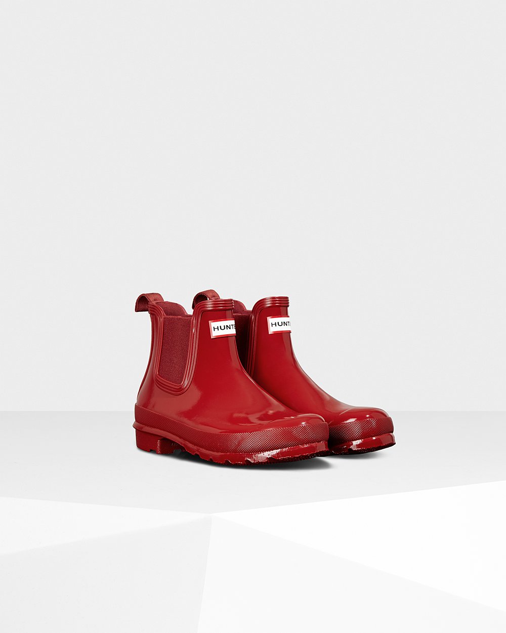 Chelsea Boots Dames - Hunter Original Gloss - Rood - 96TWMLEQU